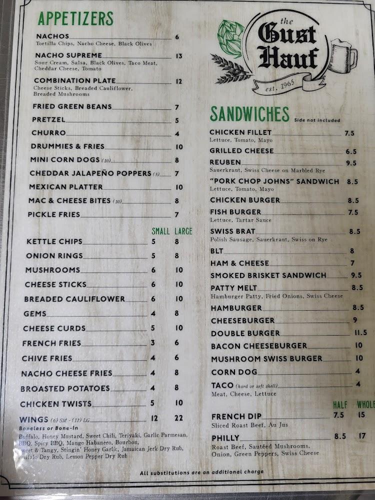 The Gust Hauf Menu image 1